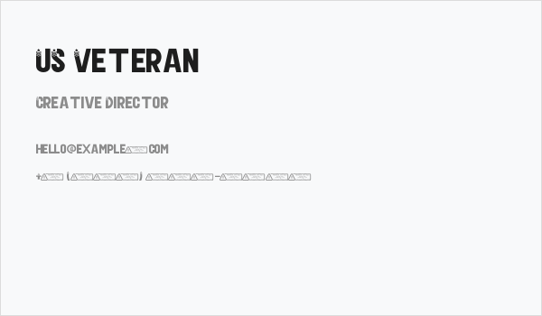 US Veteran Business Card