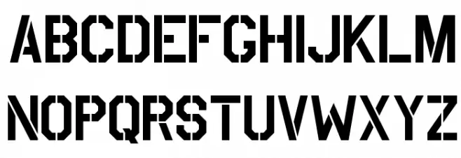 USAAF_Stencil Schriftart Groß