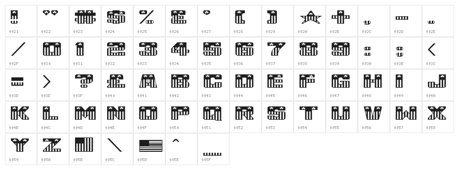 USA_Flag NormalA Character Map