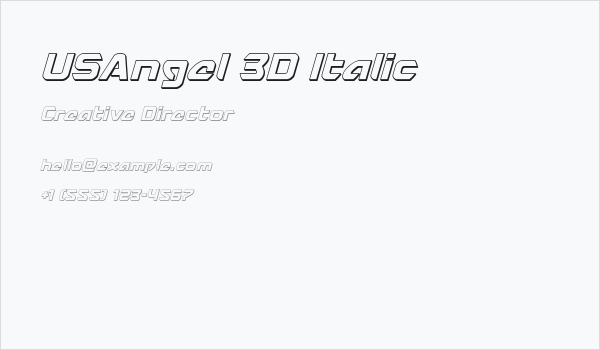 USAngel 3D Italic Business Card
