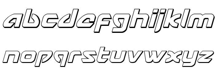USAngel 3D Italic Font LOWERCASE