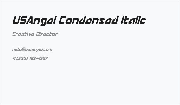 USAngel Condensed Italic Business Card