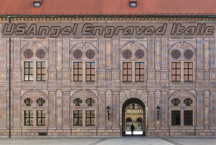 USAngel Engraved Italic Font examples