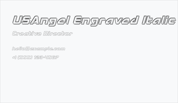 USAngel Engraved Italic Business Card