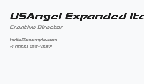 USAngel Expanded Italic Business Card