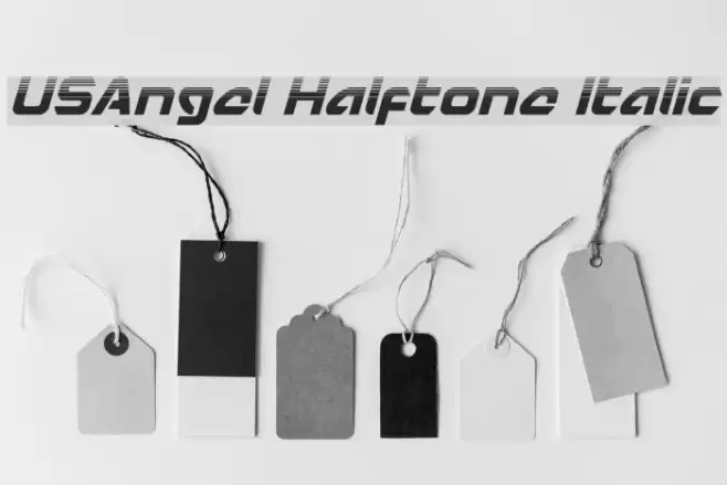 USAngel Halftone Italic Font examples