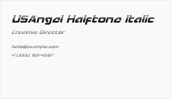 USAngel Halftone Italic Business Card