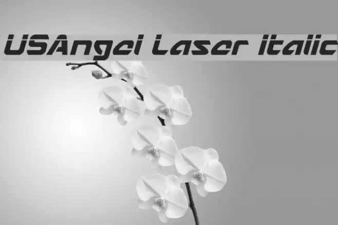 USAngel Laser Italic Font examples