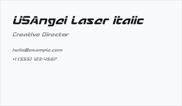 USAngel Laser Italic Business Card
