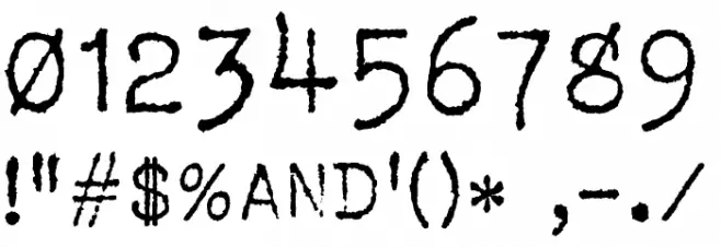 USIS 1949 Font OTHER CHARS