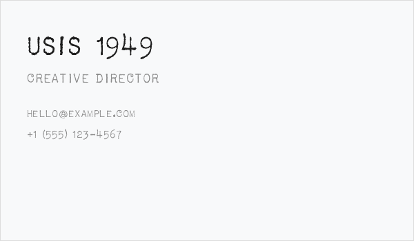 USIS 1949 Business Card