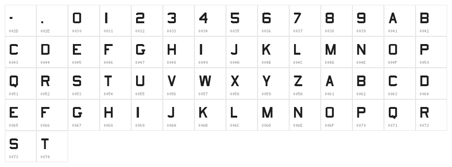 USN_Stencil Character Map