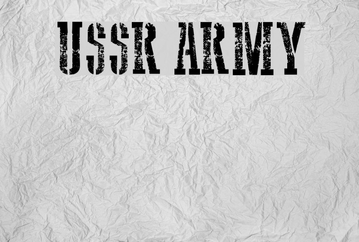 USSR Army Font examples