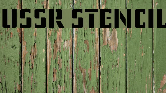 USSR STENCIL Font examples