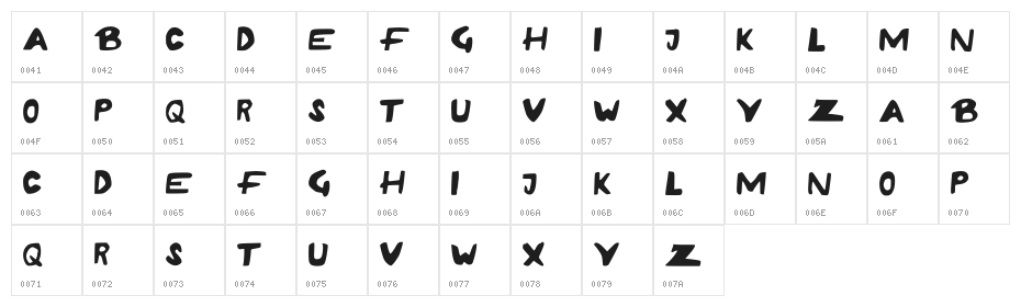 Usama Regular Character Map