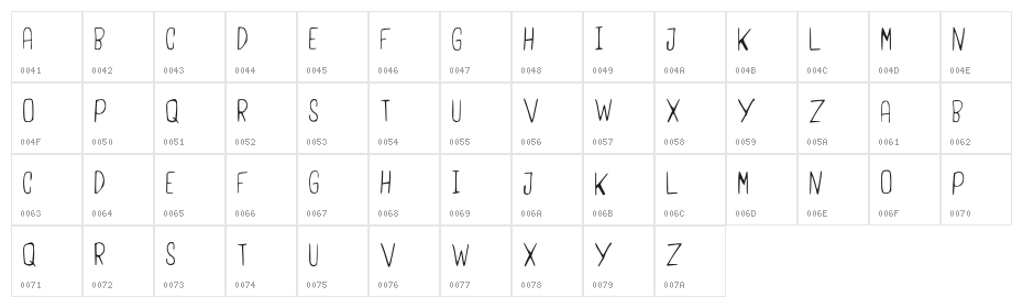 UsamaLight Regular Character Map