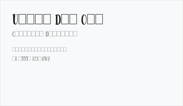 Usual Day One Business Card