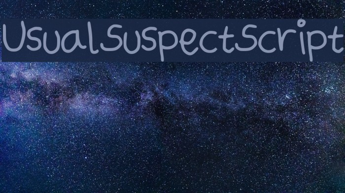 UsualSuspectScript Font examples