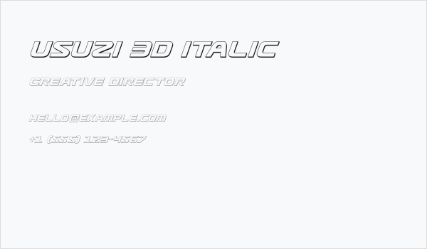 Usuzi 3D Italic Business Card