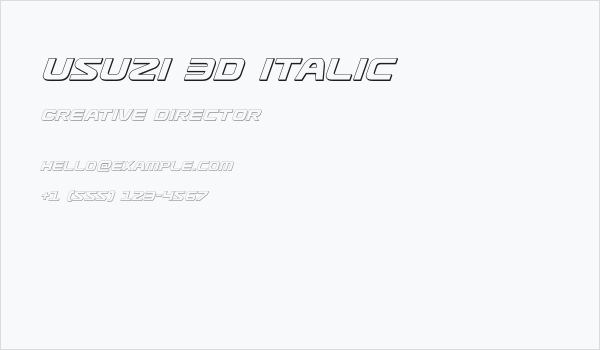 Usuzi 3D Italic Business Card