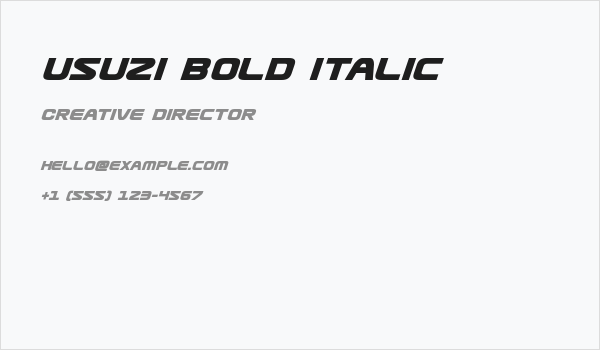 Usuzi Bold Italic Business Card