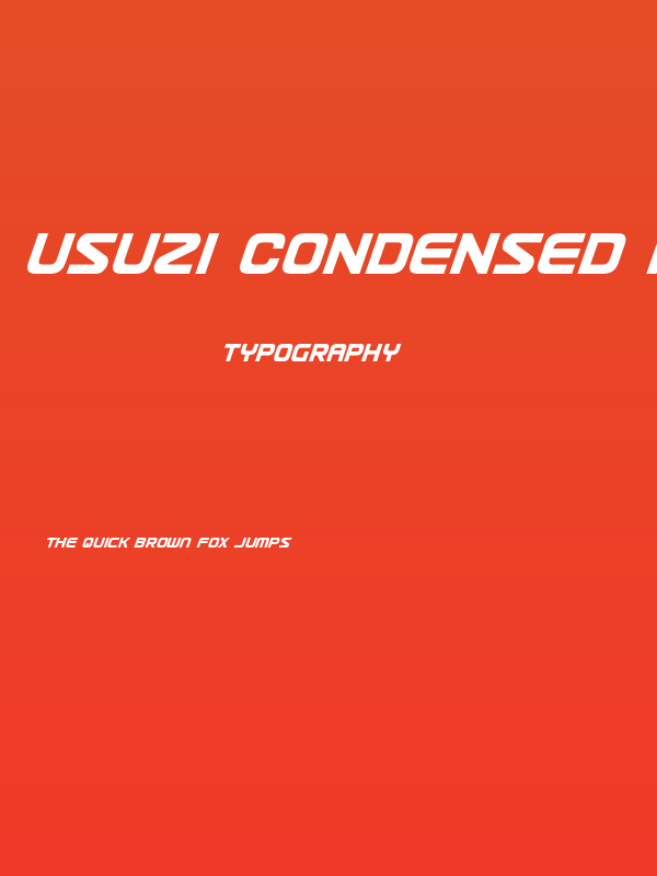Usuzi Condensed Italic Poster