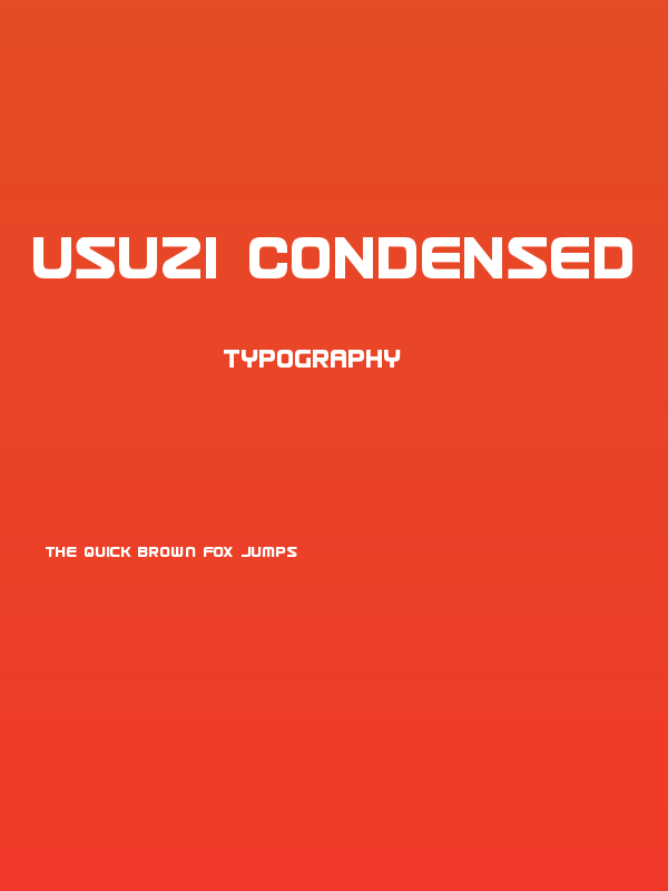 Usuzi Condensed Poster