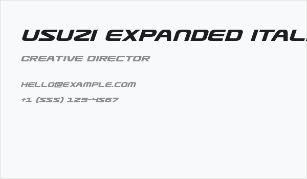Usuzi Expanded Italic Business Card