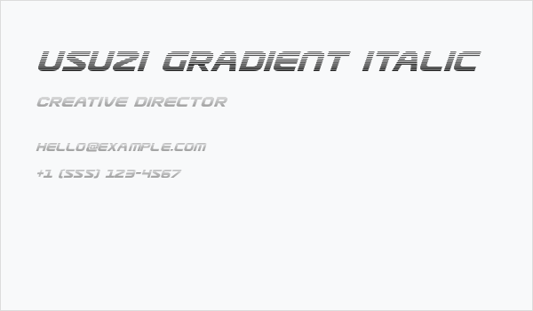 Usuzi Gradient Italic Business Card