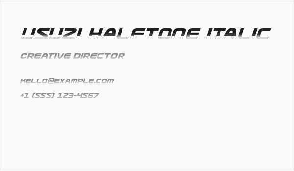 Usuzi Halftone Italic Business Card