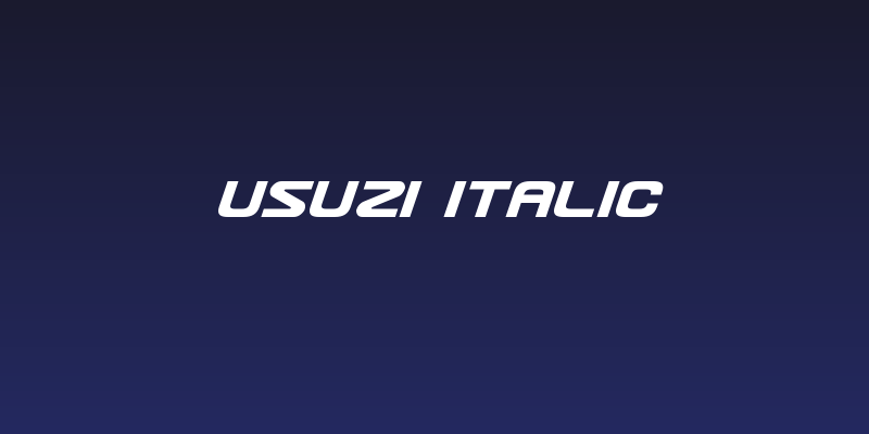 Usuzi Italic Social Header