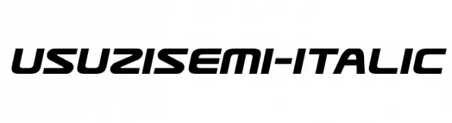 Usuzi Semi-Italic  フリーフォントのダウンロード