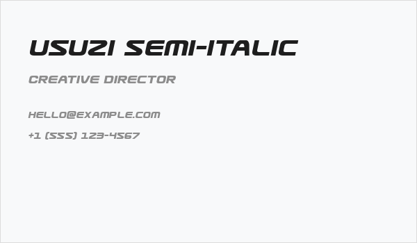 Usuzi Semi-Italic Business Card