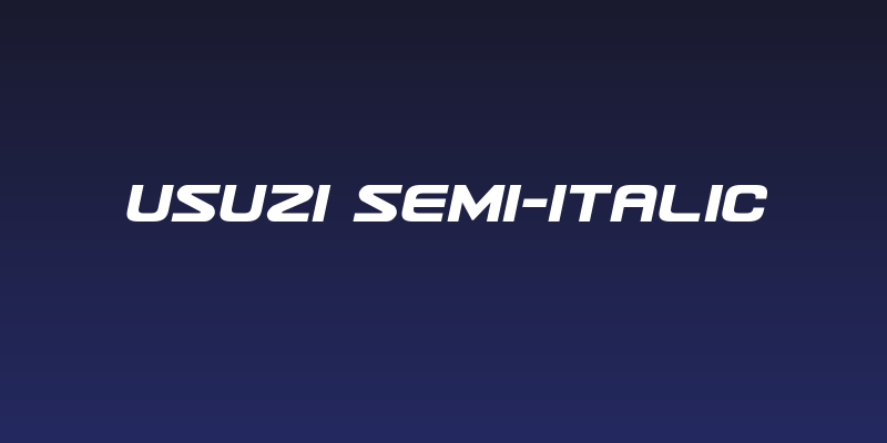 Usuzi Semi-Italic Social Header