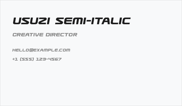 Usuzi Semi-Italic Business Card