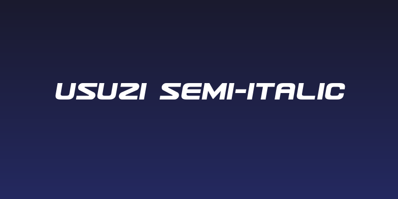 Usuzi Semi-Italic Social Header