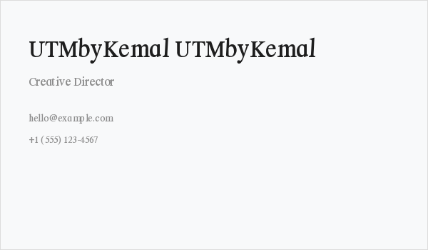 UTMbyKemal UTMbyKemal Business Card