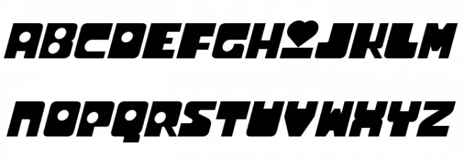 Utonium Bold Italic Caratteri MAIUSCOLE