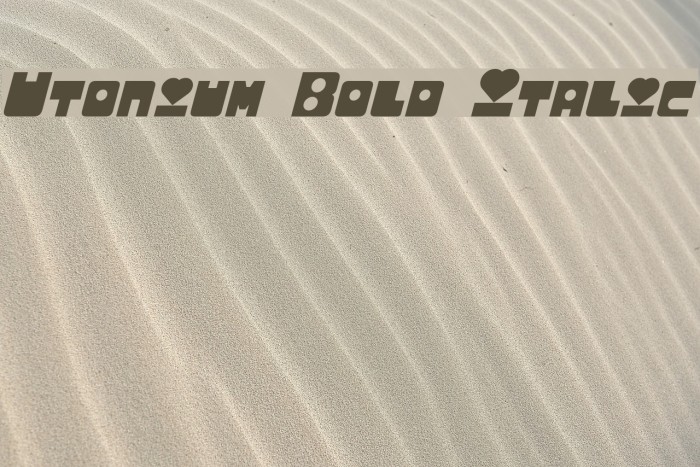 Utonium Bold Italic फ़ॉन्ट examples