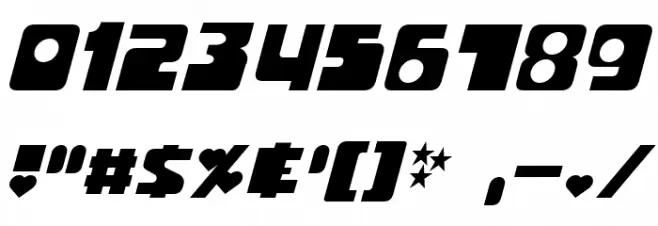 Utonium Italic Font OTHER CHARS