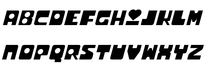 Utonium Italic Font LOWERCASE