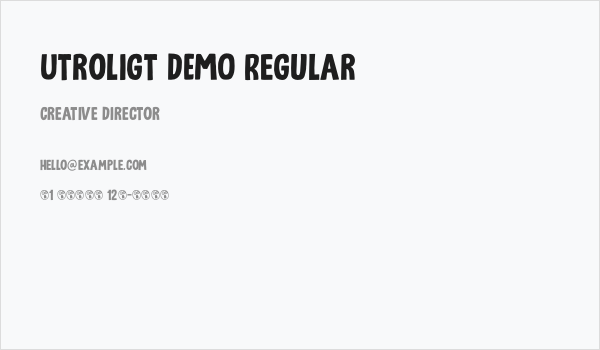 Utroligt DEMO Regular Business Card