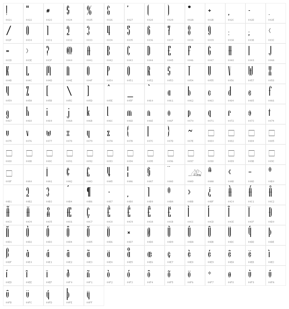 Utusi Star normal Character Map
