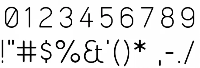 UVFLHLine1SansThin Font OTHER CHARS