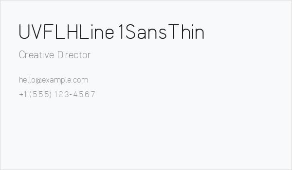 UVFLHLine1SansThin Business Card