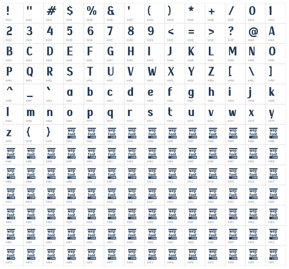 Uwais Sans Character Map