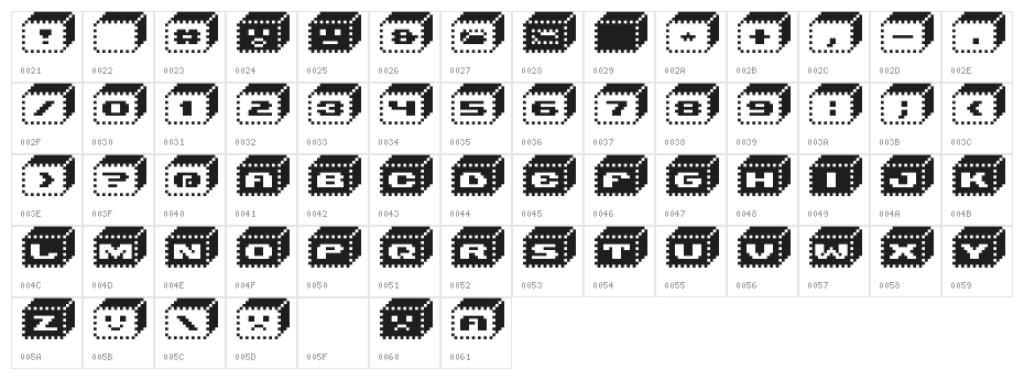 V5 Bloques Character Map