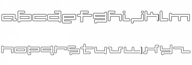 V5 Cuadra2 Outline Schriftart Kleinbuchstaben