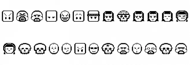 V5 Pixelpals फ़ॉन्ट अपरकेस