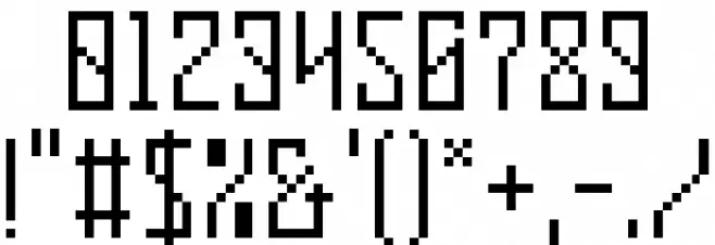 v-insider deinterlaced Regular Font Alte caractere